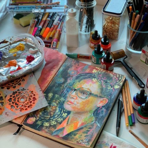 Voorbeeld schilderen voor gevorderden - schets portretschilderij